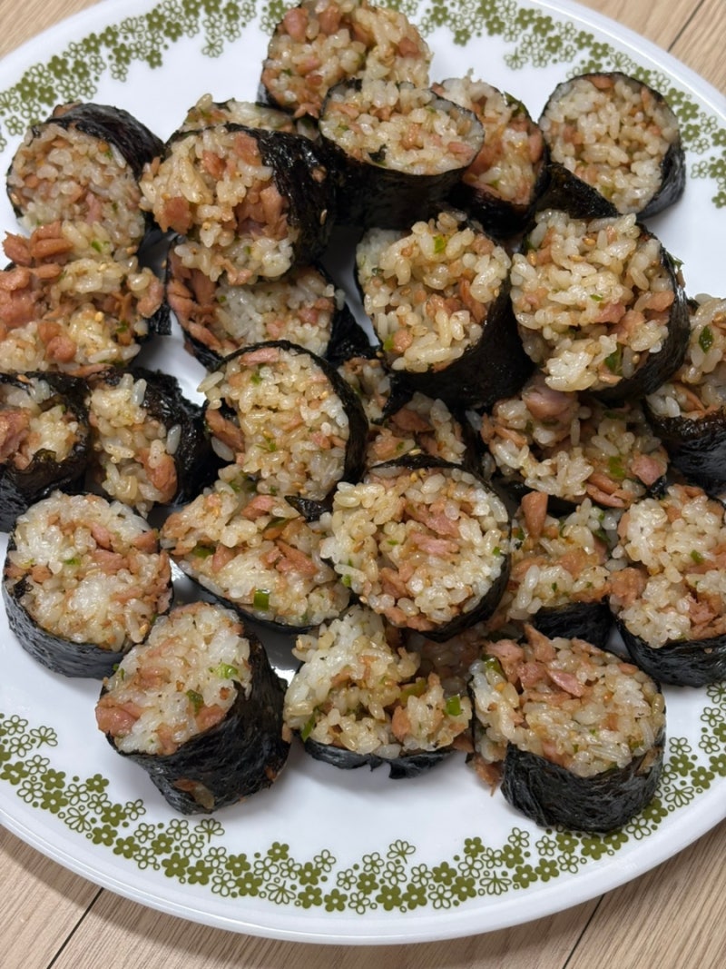 땡초스팸김밥 레시피｜땡초스팸 소스, 칼로리, 스팸김밥 만들기, 와사비마요 소스까지 초간....
