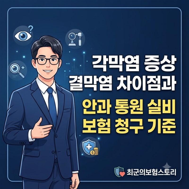 각막염 증상 결막염 차이점과 안과 통원 실비 보험 청구 기준
