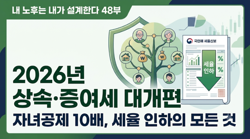 2026년 상속·증여세 대개편 — 자녀공제 10배, 세율 인하의 모든 것