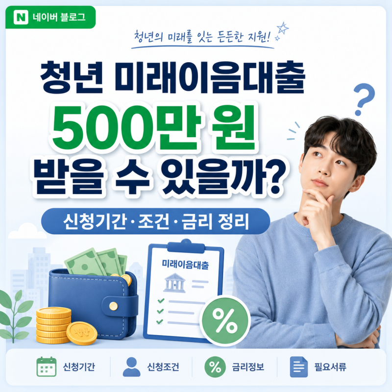 청년 미래이음대출 500만 원, 나도 받을 수 있을까?｜조건과 신청 방법 정리