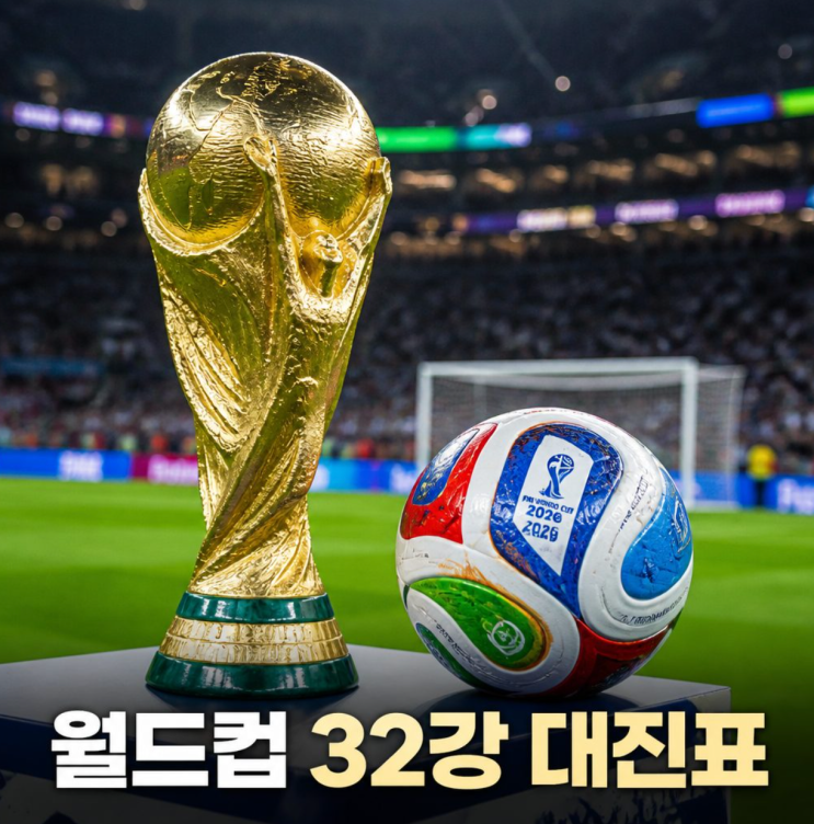2026 북중미 <b>월드컵</b> 32강 <b>대진표</b> 완성 한번에 보기