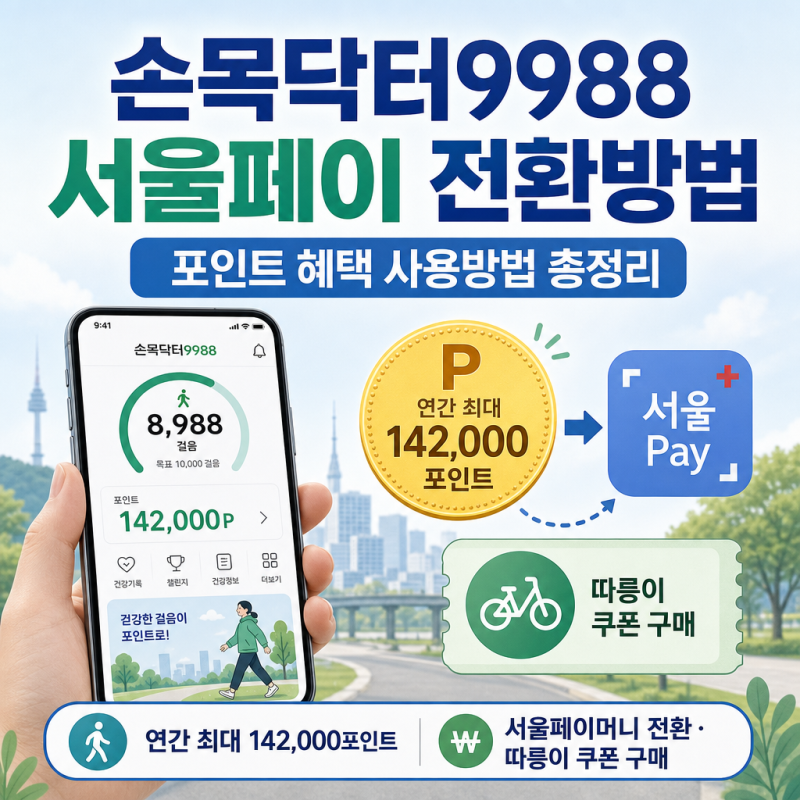 손목닥터9988 서울페이 전환방법｜포인트 혜택 사용방법 총정리