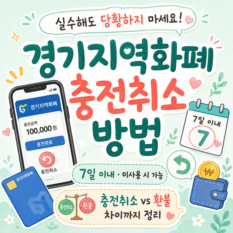 경기지역화폐 충전 실수했을 때 충전 취소 방법 쉽게 정리