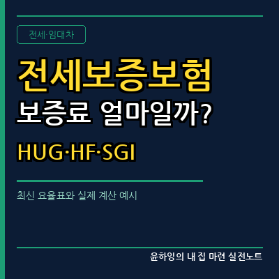 전세보증보험 보증료 얼마일까? HUG·HF·SGI 최신 요율표와 실제 계산 예시
