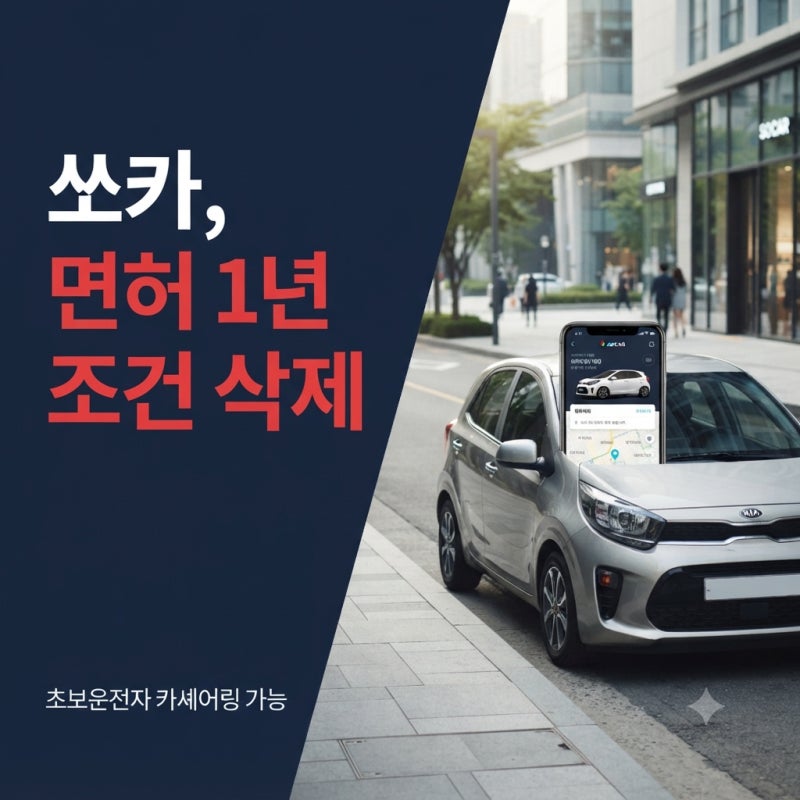 쏘카가 운전면허 취득 1년 조건을 없앴다 초보운전자 카셰어링 이용 변화 정리