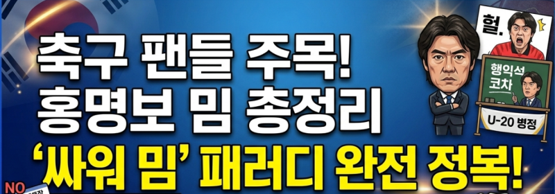 [홍명보 밈 분석] 홍명보 밈 총정리, 싸워 밈 패러디 등 축구협회 풍자 10대 짤 분석