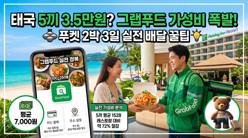 태국 배달음식 시키는 법 완벽 정리 그랩푸드 사용법부터 실제 가격까지 (푸켓 후기)