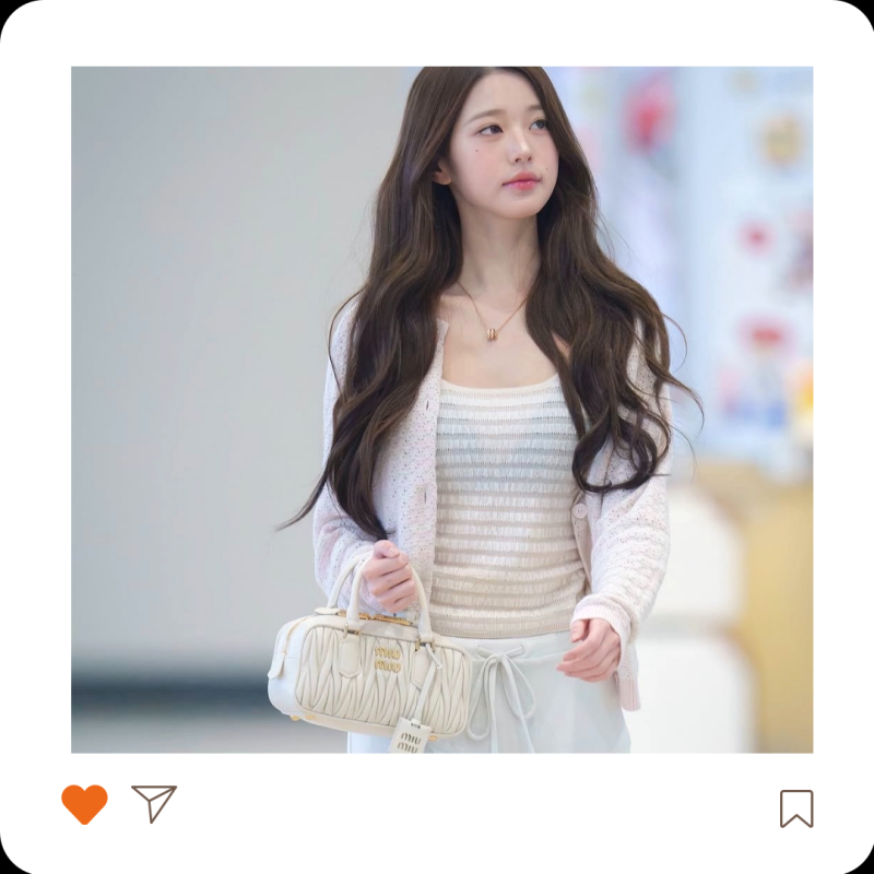 장원영 공항룩ㅣ논란 후 화이트 시스루룩 가디건, 맥시 롱스커트 코디
