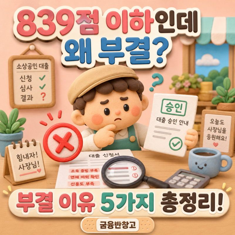 신용취약소상공인자금 NCB 839점 이하인데 부결되는 이유 5가지 | 정책우선도 평가 탈락 원인 ....