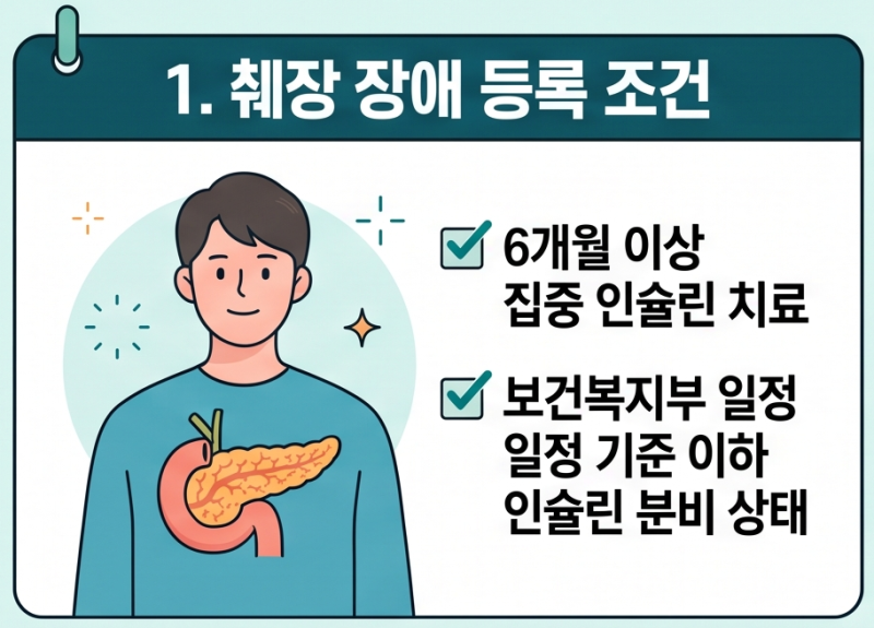 1일부터 시행되는 중증 당뇨병 췌장 장애 등록 조건과 우선 심사 방법