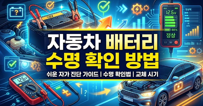 자동차 배터리 수명 확인 방법 및 교체주기 방전 증상 총정리