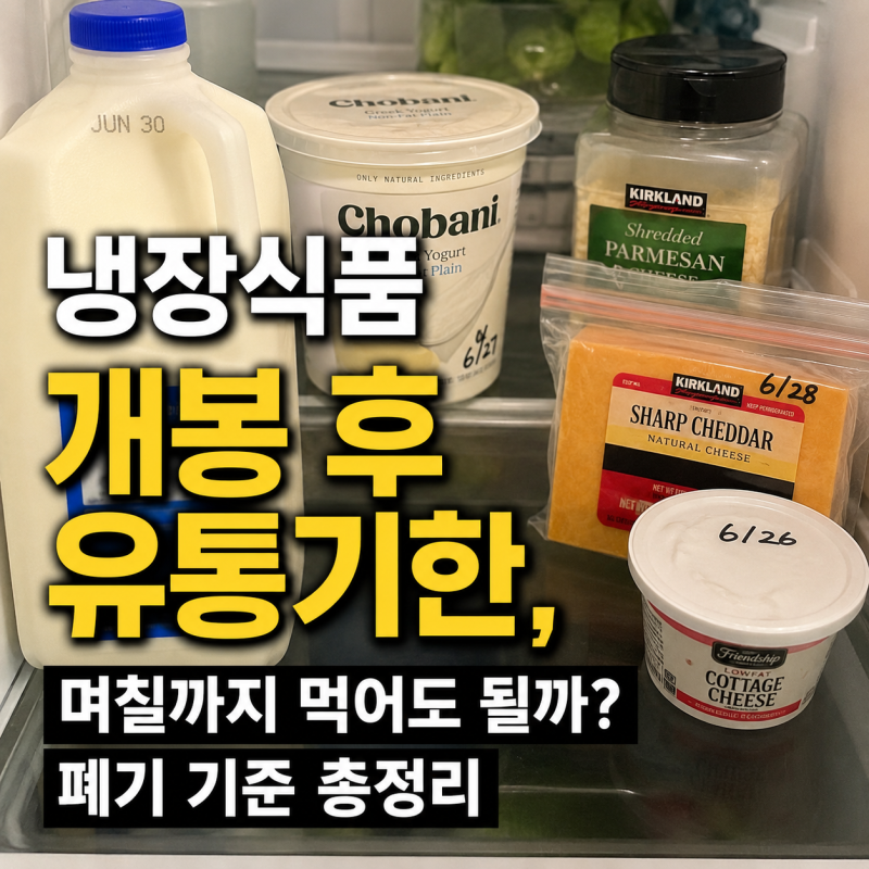 냉장식품 개봉 후 유통기한, 며칠까지 먹어도 될까? 폐기 기준 총정리