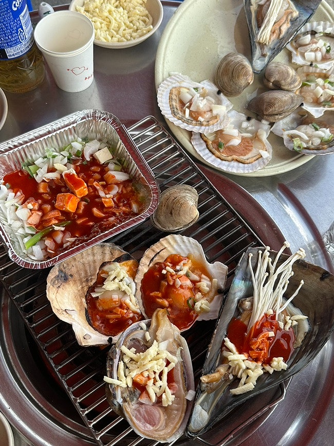 부산 청사포 조개구이 바다뷰가 끝내주는 야장포차 끝집
