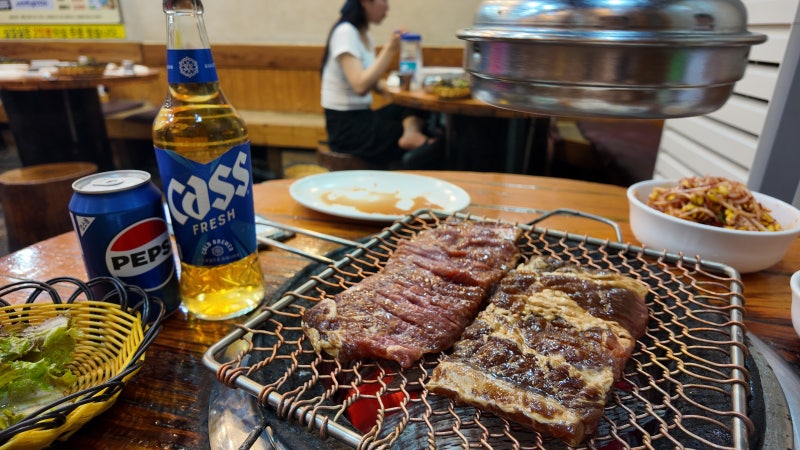 원주 터미널 근처 돼지갈비 [박대감화로구이] 구워주는 단계동 고깃집