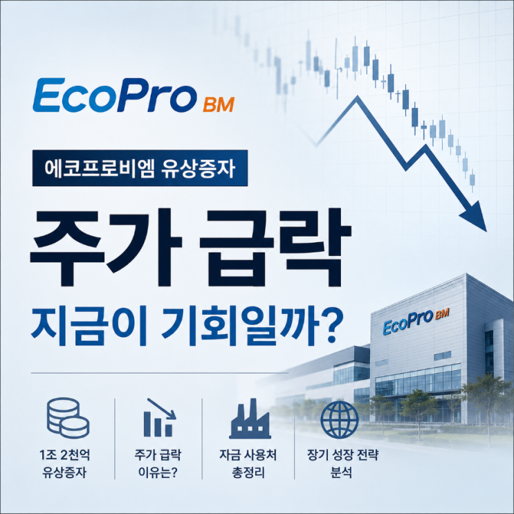 <b>에코프로비엠</b> 1조2천억 유상증자 발표 주가 급락