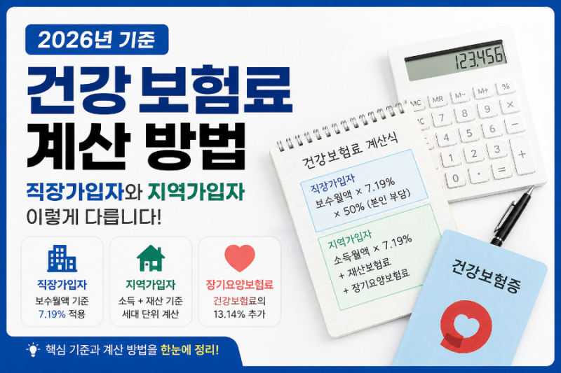 건강보험료 계산 방법, 직장가입자와 지역가입자는 이렇게 다릅니다