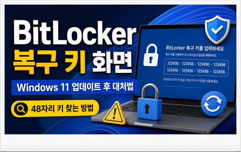 Windows 11 업데이트 후 BitLocker 복구 키를 요구한다면? 당황하지 말고 이렇게 확인하세요