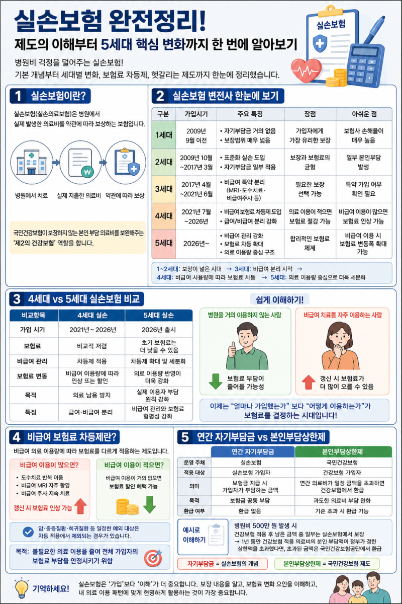 실손보험 완전정리! 제도의 이해부터 5세대 핵심 변화까지 한 번에 알아보기