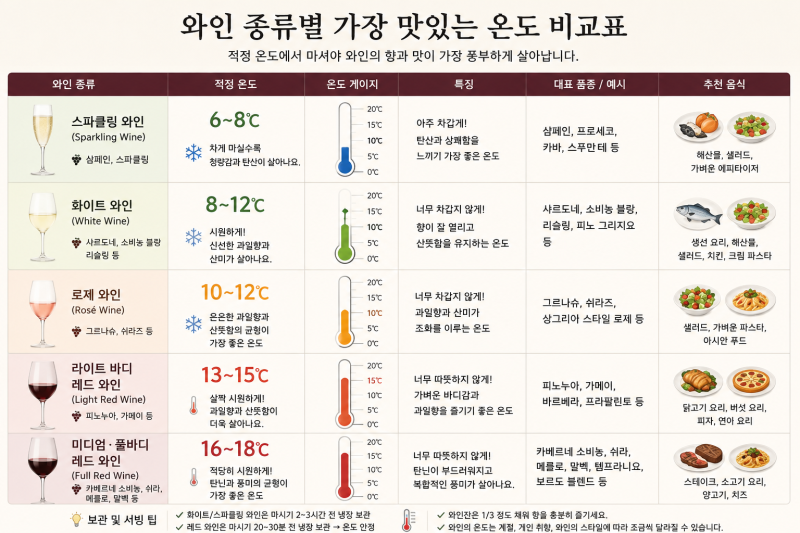와인상식1_와인 종류별 가장 맛있는 온도