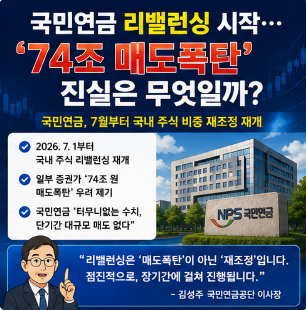 7월 리밸런싱 시작과 74조 매도폭탄설 - 왜 이사장은 직접 진화에 나섰을까? 진짜 이유 3가지