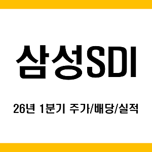 삼성SDI 주가/배당금과 26년 1분기 실적정리