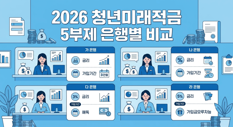 2026 <b>청년미래적금</b> 5부제 은행별 비교 금리 우대조건 및 <b>신청</b>... 
