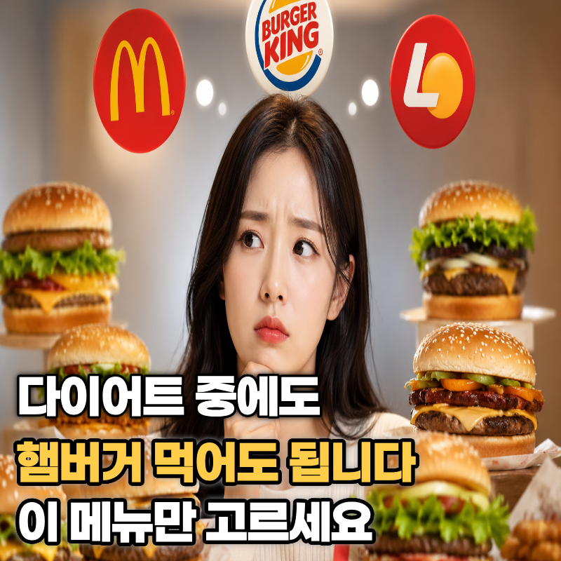 다이어트 중 햄버거 먹어도 됩니다│브랜드별 추천 순위 공개!