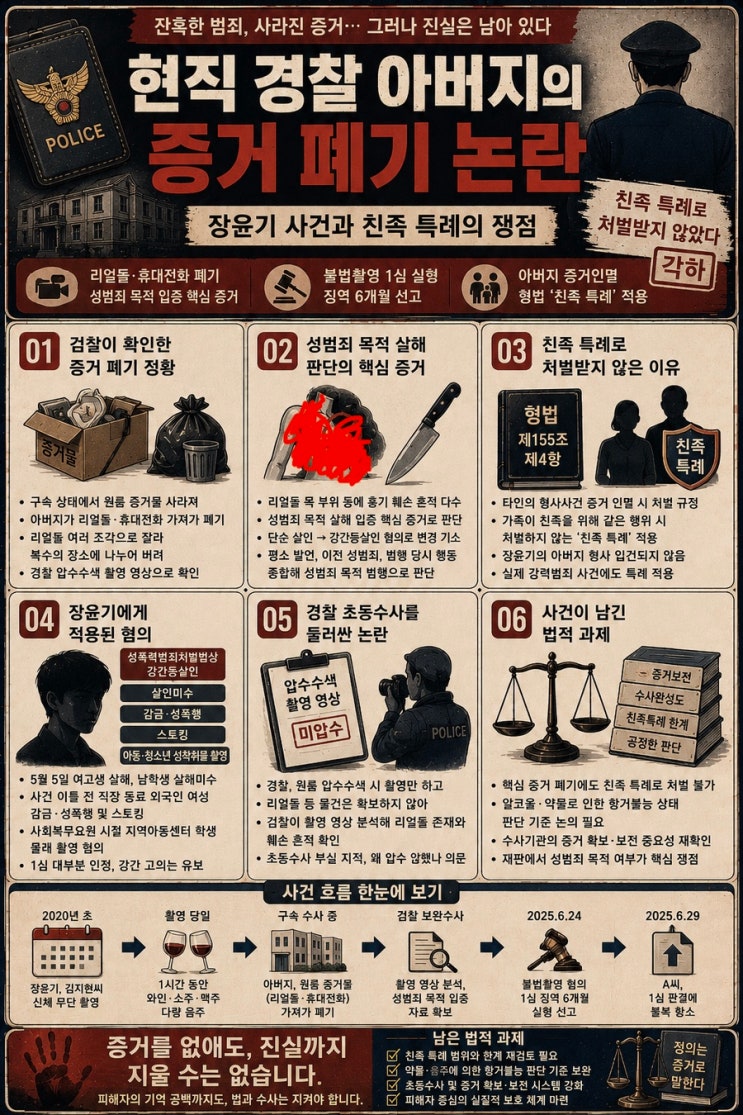 현직 경찰 아버지의 증거 폐기 논란 - <b>장윤기 사건</b>과 친족... 