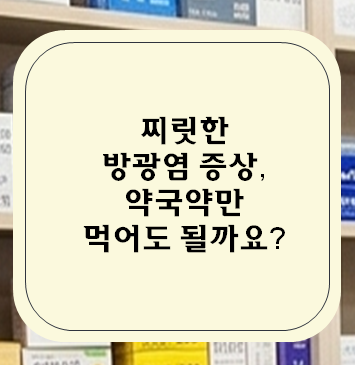 찌릿한 방광염 증상, 약국약만 먹어도 될까? 병원 꼭 가야 하는 순간과 항생제 복용법 (by 미....