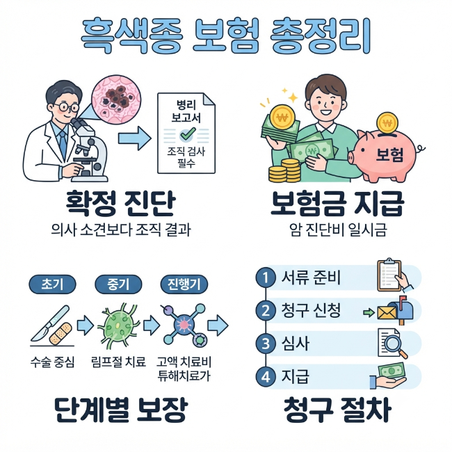 흑색종 보험 총정리｜진단비 지급 기준과 보험 청구 구조