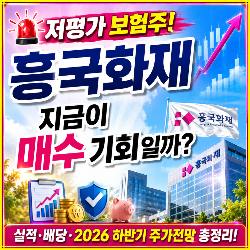보험주 다시 뜬다? 흥국화재 주가전망,목표주가,주가흐름,매매타이밍,반기 반등 가능성 총정....