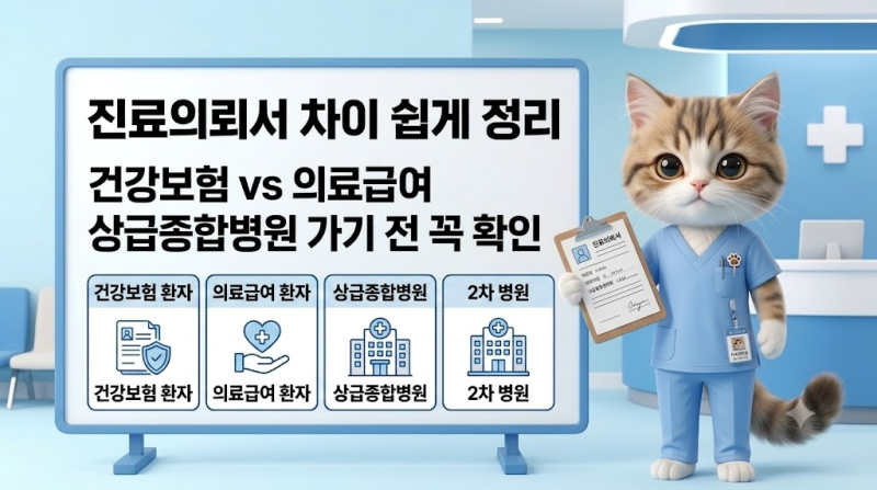 [병원 실무 팁] 2차병원도 진료의뢰서가 필요할까? 건강보험·의료급여 환자 차이 쉽게 정리