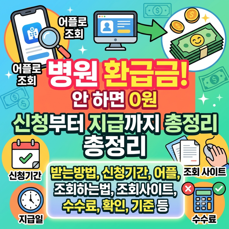병원 환급금, 신청 안 하면 한 푼도 못 받습니다! 조회부터 지급일까지 총정리(받는방법, 신....