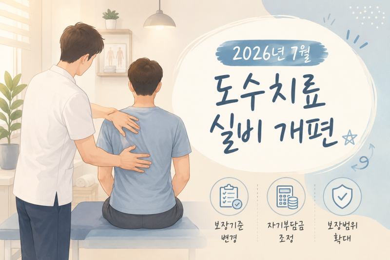 도수치료 실손보험 2026년 7월 개편, 실비 얼마나 받을 수 있을까?