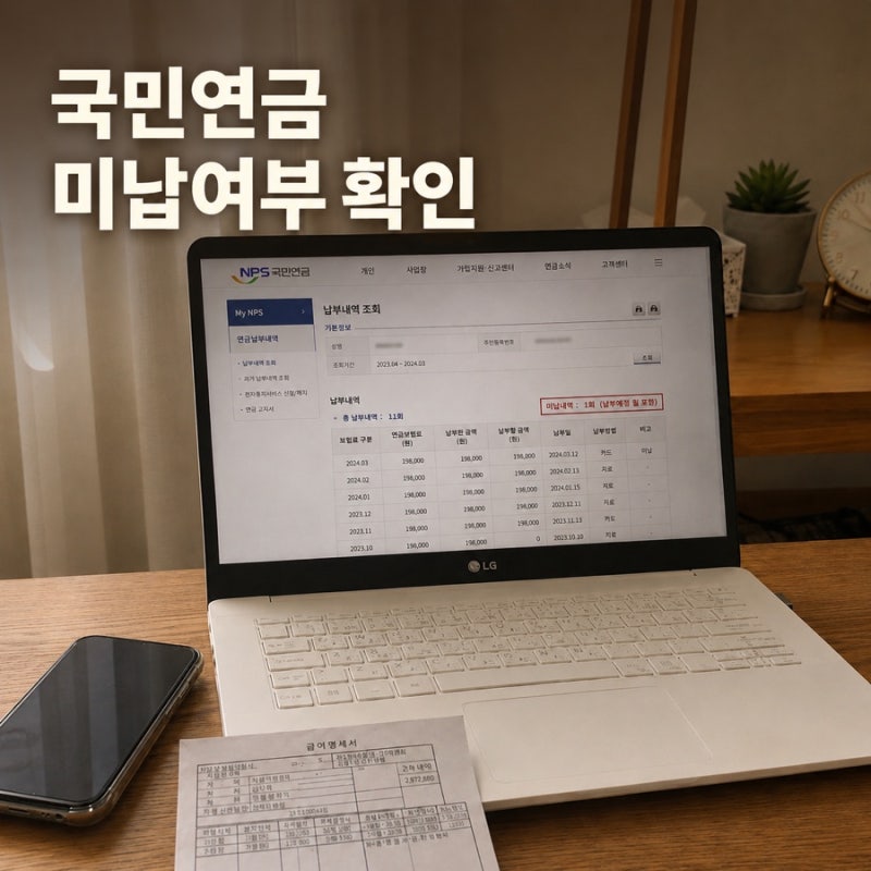 국민연금 미납 여부 확인 방법 | 체납 1개월로 떠도 실제 미납 아닐 수 있는 이유