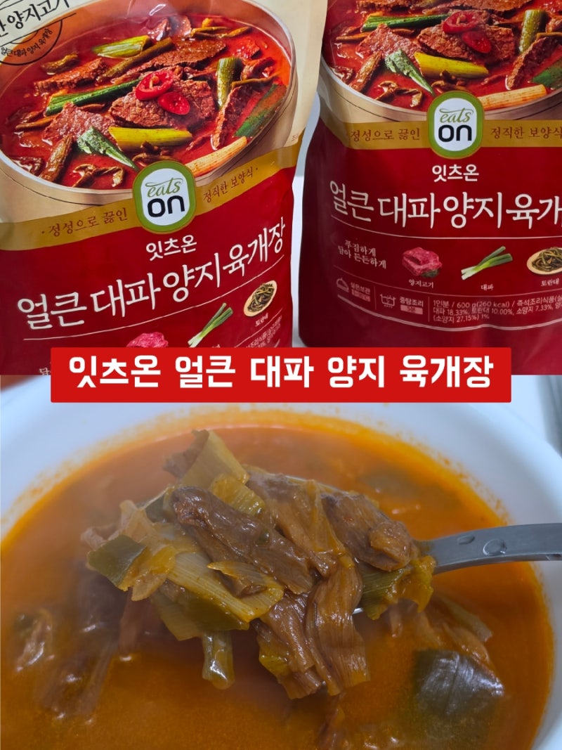 잇츠온 얼큰 대파 양지 육개장 토란대 가득 맛있어요!
