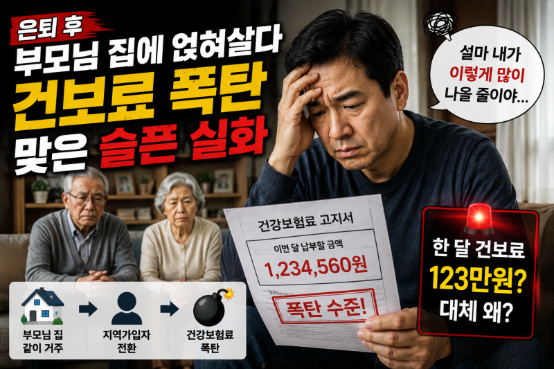"은퇴 후 부모님 집에 얹혀살다 건보료 폭탄 맞은 슬픈 실화"