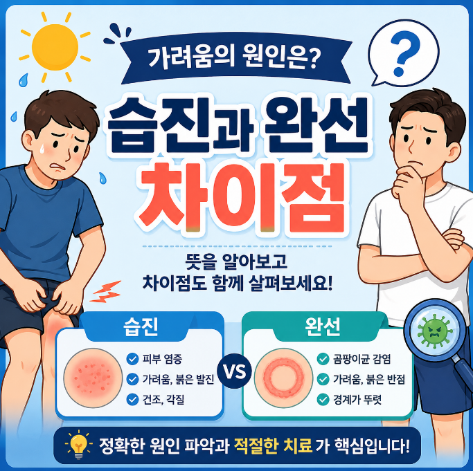 습진과 완선 차이, 사타구니 가려움의 원인과 치료법