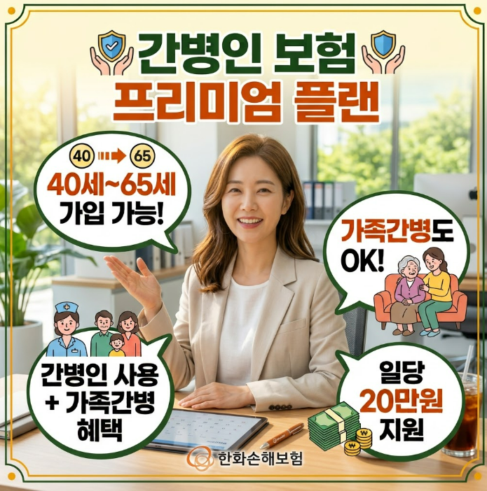 한화 손해보험 간병 7월도 가능 보험 간병인 걱정은 스톱 원수사 통해 20만원 가족 간병
