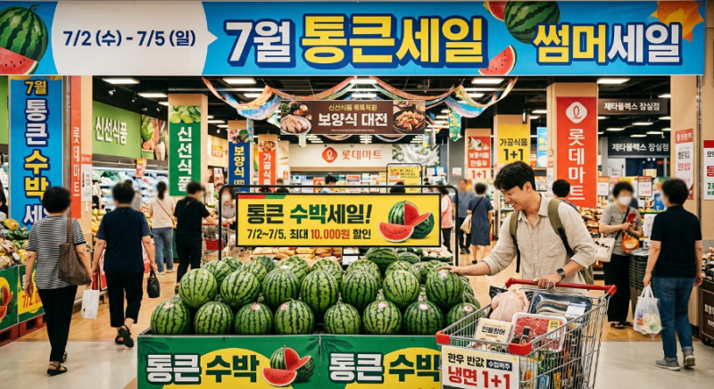 롯데마트 7월 통큰세일(통큰데이) 완벽 총정리: 통큰수박, 장어, 한우 반값 혜택부터 전단지 ....
