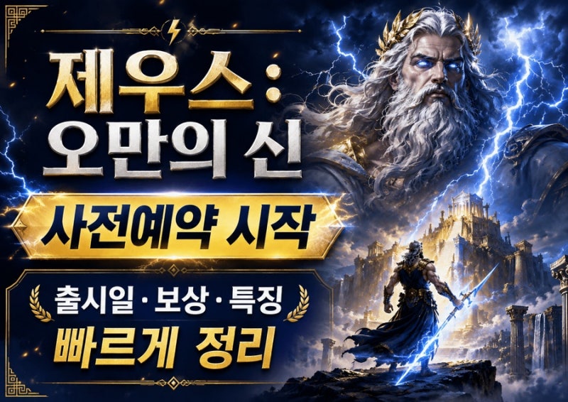 제우스: 오만의 신 사전예약 시작｜출시일·보상·게임 특징 정리