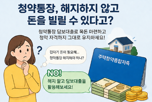 돈이 필요하다고 청약통장 해지하지 마세요! 청약통장 담보대출 활용법 총정리