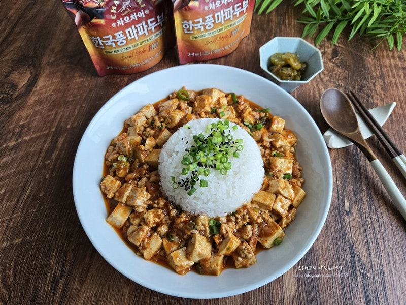 차오차이 마파두부 소스 마파두부 덮밥 만들기 레시피