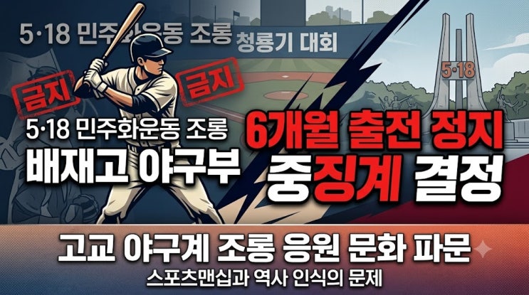 [고교야구 파문] <b>배재고</b> '<b>5·18 조롱 응원</b>' 논란… 6개월 출전... 