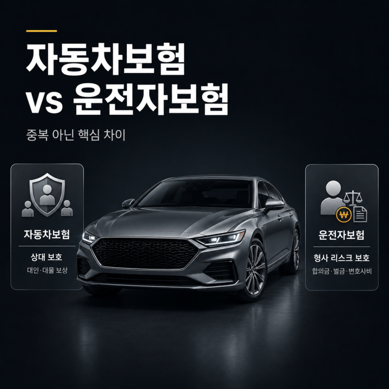 "운전자보험 따로 들었는데" 자동차보험이랑 뭐가 다른지 헷갈리는 진짜 이유!