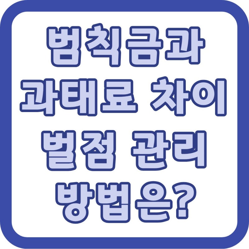 과태료 범칙금 차이! 벌금과 다른 점, 벌점 기준은?