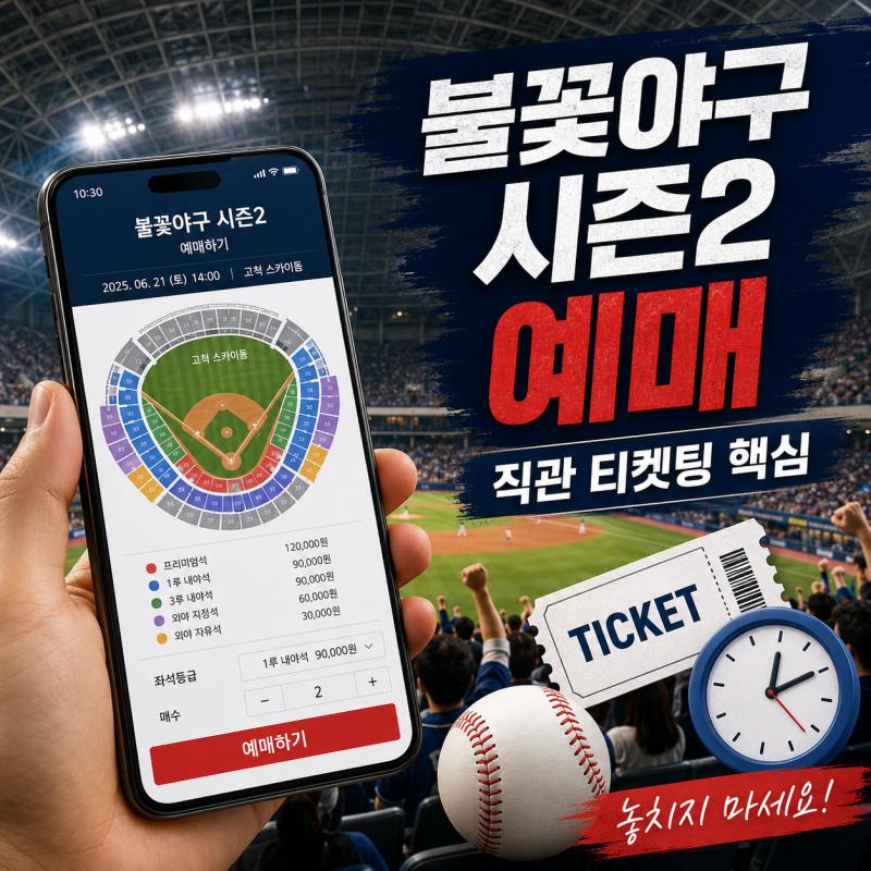 불꽃야구 시즌2 예매방법 총정리, 7월 직관 티켓팅 일정과 취소표 확인법