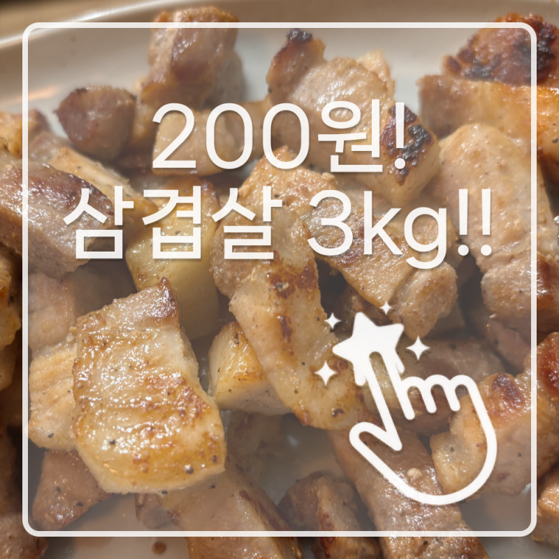 [리뷰] 단돈 200원의 행복! 쿠팡 만능 큐브 냉동 삼겹살 3kg 내돈내산 찐 후기
