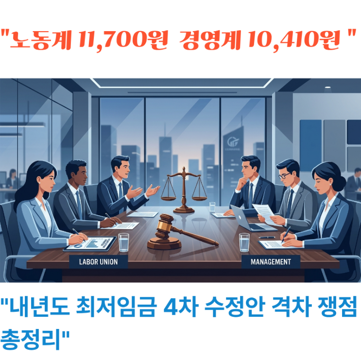 내년 <b>최저임금</b> 쟁점, 노사 <b>격차</b> 여전한 4차 <b>수정안</b> 내용과... 