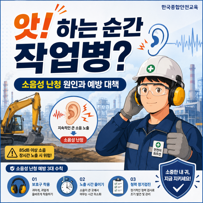 [앗! 하는 순간 작업병?] 한번 망가지면 돌이킬 수 없는 청력! 소음성 난청 원인과 예방 대책